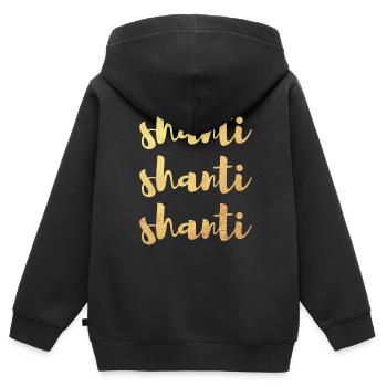 Gold Shanti Meditation Namaste Yoga Handschrift om - Kinder Premium Organic Zip Hoodie - Schwarz - Hinten - AI Model Kid Male (0cm)