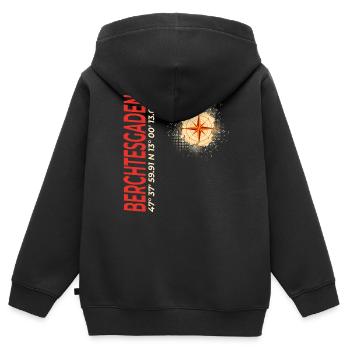 Berchtesgaden - Kinder Premium Organic Zip Hoodie - Schwarz - Hinten - AI Model Kid Male (0cm)