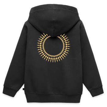 Cadre de soleil rayonnant géométrique - Sweat Premium à capuche zippé enfant bio - noir - Dos - AI Model Kid Male (0cm)