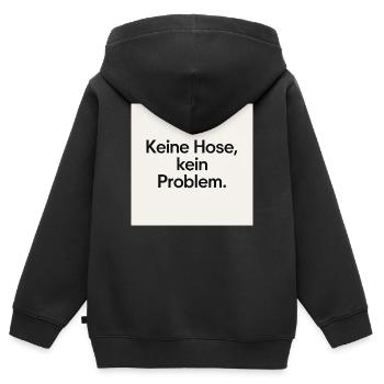 JensJensen - Kinder Premium Organic Zip Hoodie - Schwarz - Hinten - AI Model Kid Male (0cm)