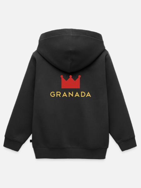 Modischer Granada Hoodie - Kinder Premium Organic Zip Hoodie - Schwarz