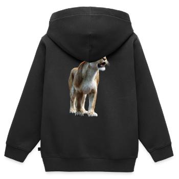 Lionne Lionne Maman Lionne Lionnes Maman Lions sauvages - Sweat Premium à capuche zippé enfant bio - noir - Dos - AI Model Kid Male (0cm)