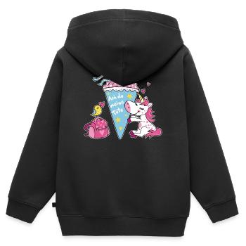 School enrollment unicorn. Oh my bag! - Kids Premium Organic Zip-up Hoodie - black - Back - AI Model Kid Male (0cm)