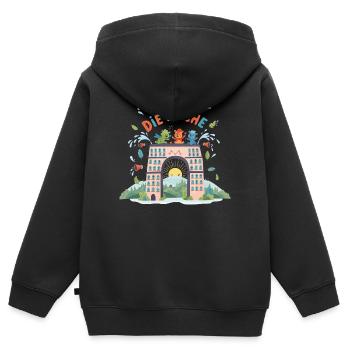 L’Arche de la Joie - Sweat Premium à capuche zippé enfant bio - noir - Dos - AI Model Kid Male (0cm)