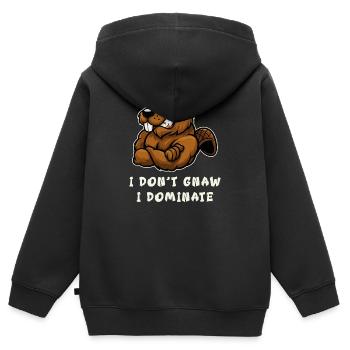 I don't nibble, I dominate - Kids Premium Organic Zip-up Hoodie - black - Back - AI Model Kid Male (0cm)