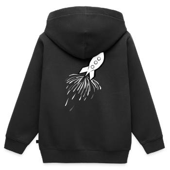 Rakete Rocket | astronaut - Kinder Premium Organic Zip Hoodie - Schwarz - Hinten - AI Model Kid Male (0cm)