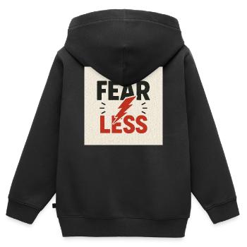 Conception de choc de puissance motivationnelle - Sweat Premium à capuche zippé enfant bio - noir - Dos - AI Model Kid Male (0cm)