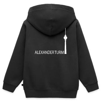 Funny Berlin TV Tower Silhouette Parody - Kids Premium Organic Zip-up Hoodie - black - Back - AI Model Kid Male (0cm)