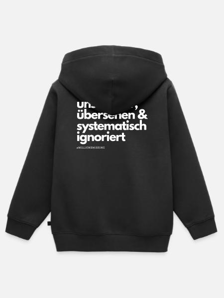 ME/CFS systematisch ignoriert white - Kinder Premium Organic Zip Hoodie - Schwarz