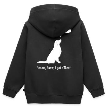 Je suis venu, j’ai vu, j’ai eu un régal. - Sweat Premium à capuche zippé enfant bio - noir - Dos - AI Model Kid Male (0cm)