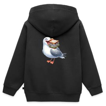 Nordsee Ostsee Möwe Möwen maritim Hering - Kinder Premium Organic Zip Hoodie - Schwarz - Hinten - AI Model Kid Male (0cm)