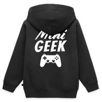 Geek Junior - Sweat Premium à capuche zippé enfant bio - noir - Dos - AI Model Kid Male (0cm)