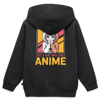 Ein Mädchen liebt Anime - just a girl - Kinder Premium Organic Zip Hoodie - Schwarz - Hinten - AI Model Kid Male (0cm)