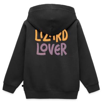 Eidechsen-Liebhaber - Kinder Premium Organic Zip Hoodie - Schwarz - Hinten - AI Model Kid Male (0cm)