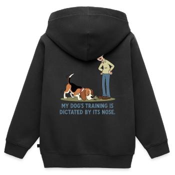 Das Training meines Hundes wird von seiner Nase... - Kinder Premium Organic Zip Hoodie - Schwarz - Hinten - AI Model Kid Male (0cm)