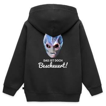 Alien Resident Das ist doch bescheuert - Kinder Premium Organic Zip Hoodie - Schwarz - Hinten - AI Model Kid Male (0cm)
