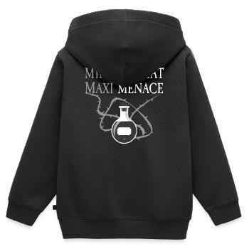 Petit Format, Grande Menace - Sweat Premium à capuche zippé enfant bio - noir - Dos - AI Model Kid Male (0cm)