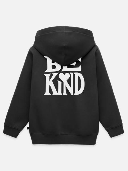 Be kind Slogan mit Herz - Kinder Premium Organic Zip Hoodie - Schwarz