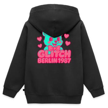Glitch Berlin Supercute - Kids Premium Organic Zip-up Hoodie - black - Back - AI Model Kid Male (0cm)