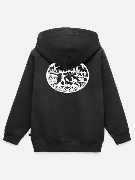 Hornussen_white - Sweat Premium à capuche zippé enfant bio - noir