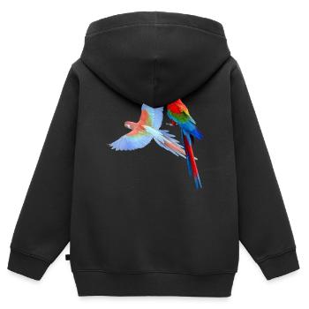 Papagei - Kinder Premium Organic Zip Hoodie - Schwarz - Hinten - AI Model Kid Male (0cm)