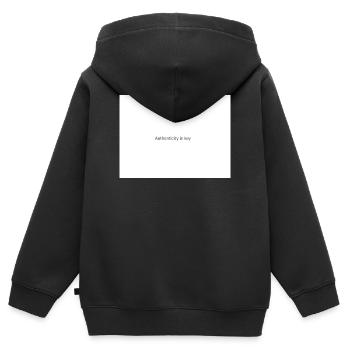 Sei immer du selbst - Kinder Premium Organic Zip Hoodie - Schwarz - Hinten - AI Model Kid Male (0cm)