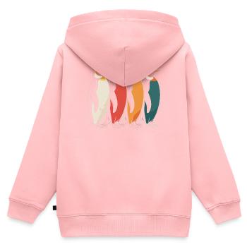 Farbenfrohe Pinguine - Kinder Premium Organic Zip Hoodie - Rosa - Hinten - AI Model Kid Female (0cm)
