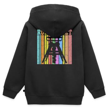 zeche ruhrgebiet - Kinder Premium Organic Zip Hoodie - Schwarz - Hinten - AI Model Kid Male (0cm)
