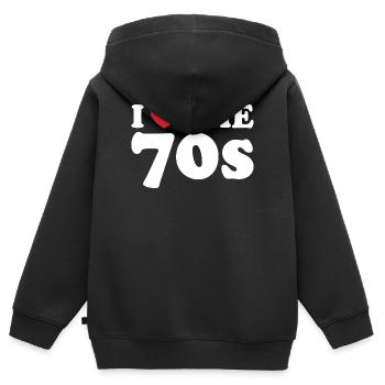 Die Liebe der 70er Jahre - Kinder Premium Organic Zip Hoodie - Schwarz - Hinten - AI Model Kid Male (0cm)