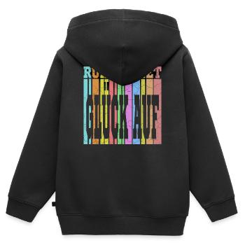 zeche ruhrgebiet - Kinder Premium Organic Zip Hoodie - Schwarz - Hinten - AI Model Kid Male (0cm)