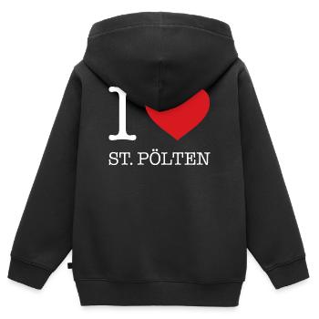 I Love St. Pölten - Kinder Premium Organic Zip Hoodie - Schwarz - Hinten - AI Model Kid Male (0cm)