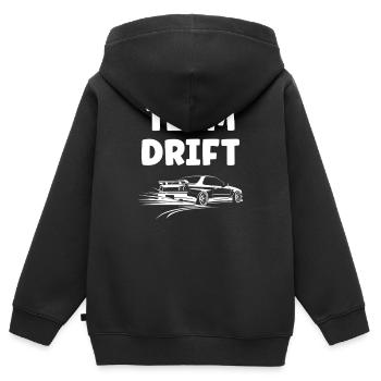 Einfarbiges Drift-Car-Design - Kinder Premium Organic Zip Hoodie - Schwarz - Hinten - AI Model Kid Male (0cm)