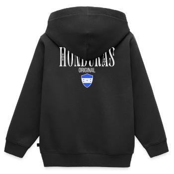 Ursprünglich aus Honduras, geboren in Honduras - Kinder Premium Organic Zip Hoodie - Schwarz - Hinten - AI Model Kid Male (0cm)