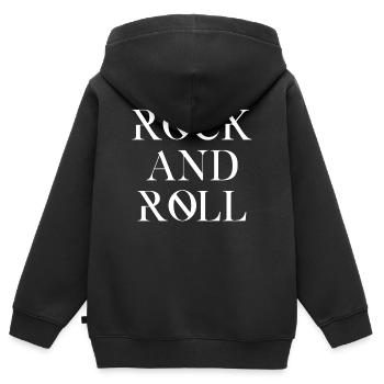Rock'n'Roll Typografie Design - Kinder Premium Organic Zip Hoodie - Schwarz - Hinten - AI Model Kid Male (0cm)