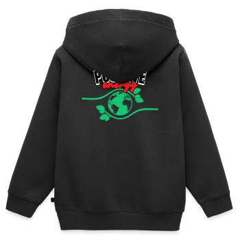 Positif - Sweat Premium à capuche zippé enfant bio - noir - Dos - AI Model Kid Male (0cm)