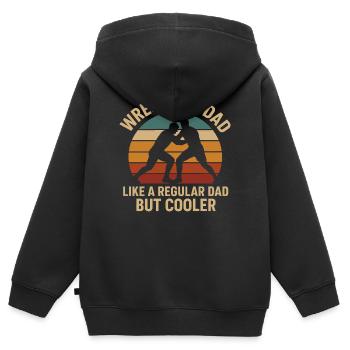 T-shirt hommage à papa de lutte - Sweat Premium à capuche zippé enfant bio - noir - Dos - AI Model Kid Male (0cm)