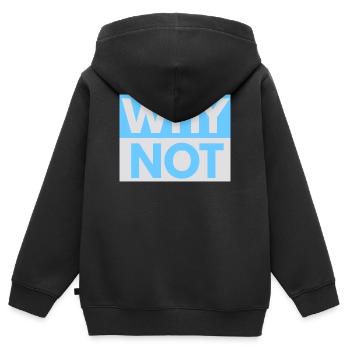 Warum nicht Impressum - Kinder Premium Organic Zip Hoodie - Schwarz - Hinten - AI Model Kid Male (0cm)