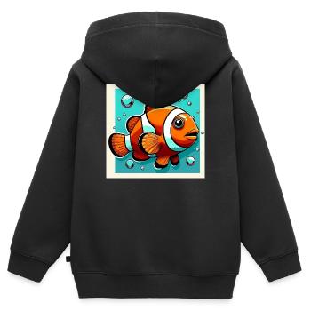 Clownfisch - Kinder Premium Organic Zip Hoodie - Schwarz - Hinten - AI Model Kid Male (0cm)