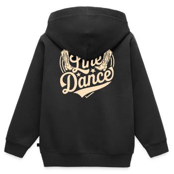 Linedance - Kinder Premium Organic Zip Hoodie - Schwarz - Hinten - AI Model Kid Male (0cm)