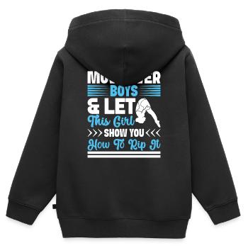 Kunstspringen Turmspringer Sprungbrett - Kinder Premium Organic Zip Hoodie - Schwarz - Hinten - AI Model Kid Male (0cm)