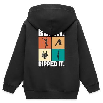 Kunstspringen Turmspringer Sprungbrett - Kinder Premium Organic Zip Hoodie - Schwarz - Hinten - AI Model Kid Male (0cm)