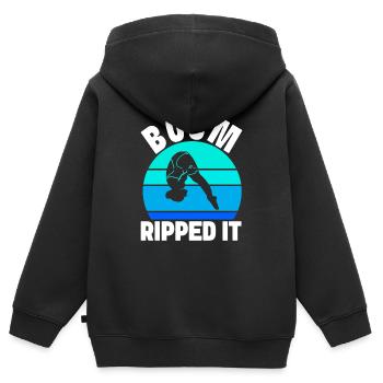 Kunstspringen Turmspringer Sprungbrett - Kinder Premium Organic Zip Hoodie - Schwarz - Hinten - AI Model Kid Male (0cm)