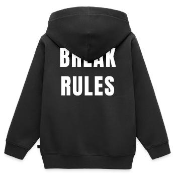 Enfreindre les règles Motivation État d’ Ambition Pouvoir - Sweat Premium à capuche zippé enfant bio - noir - Dos - AI Model Kid Male (0cm)