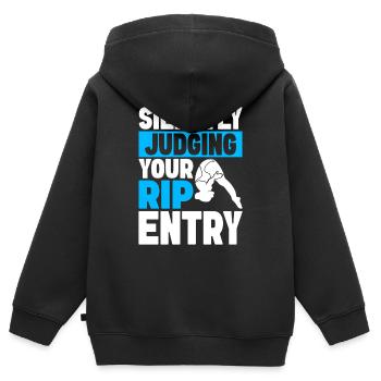 Kunstspringen Turmspringer Sprungbrett - Kinder Premium Organic Zip Hoodie - Schwarz - Hinten - AI Model Kid Male (0cm)
