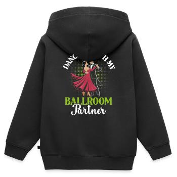 Gesellschaftstanz Tanzunterricht Ballroom Partner - Kinder Premium Organic Zip Hoodie - Schwarz - Hinten - AI Model Kid Male (0cm)