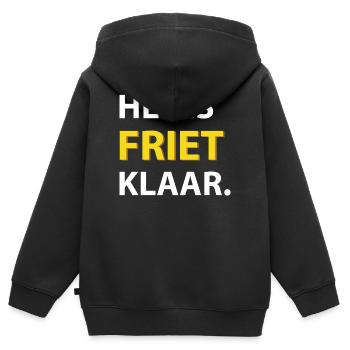 Ce sont des frites - Sweat Premium à capuche zippé enfant bio - noir - Dos - AI Model Kid Male (0cm)