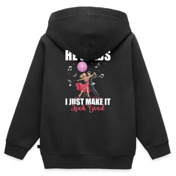 Gesellschaftstanz Tanzpartner Für Ballroom Tanzen - Kinder Premium Organic Zip Hoodie - Schwarz - Hinten - AI Model Kid Male (0cm)