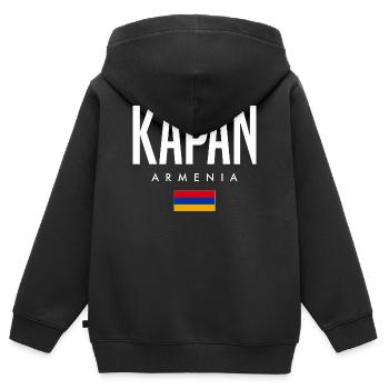 Kapan Armenia - Kids Premium Organic Zip-up Hoodie - black - Back - AI Model Kid Male (0cm)