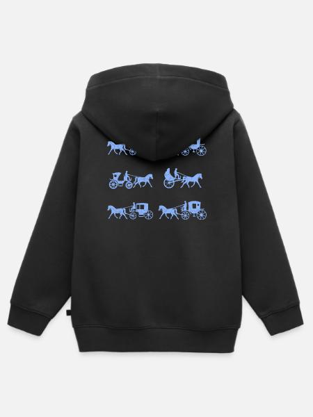 Kutsche Kutscher - Kinder Premium Organic Zip Hoodie - Schwarz