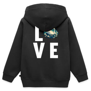 Schwäne Schwan - Kinder Premium Organic Zip Hoodie - Schwarz - Hinten - AI Model Kid Male (0cm)